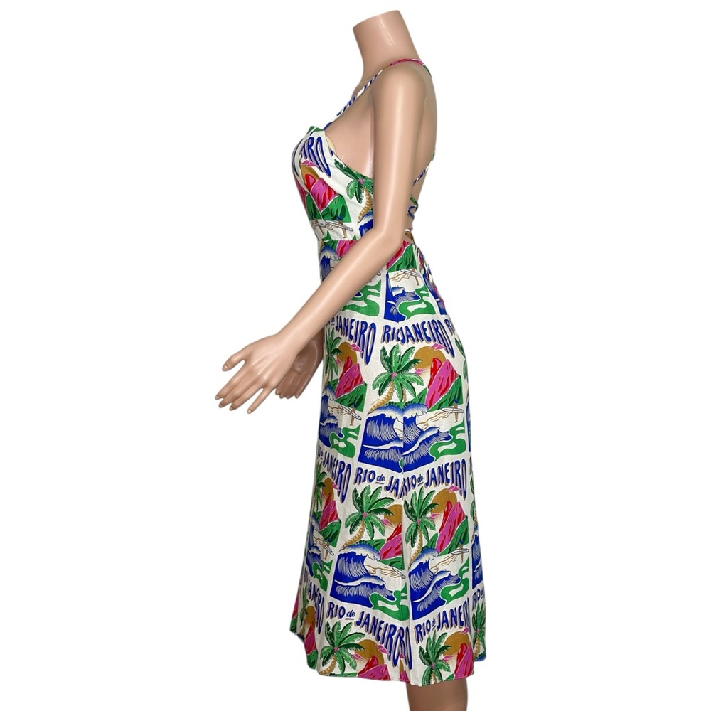 FARM RIO Carioca Posters Midi Dress, Off-White, XS - Picture 6 of 11